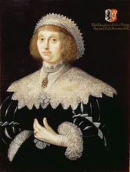 Portret van Margaret Conyers (mevrouw John Buxton van Tibenham) ca.1640